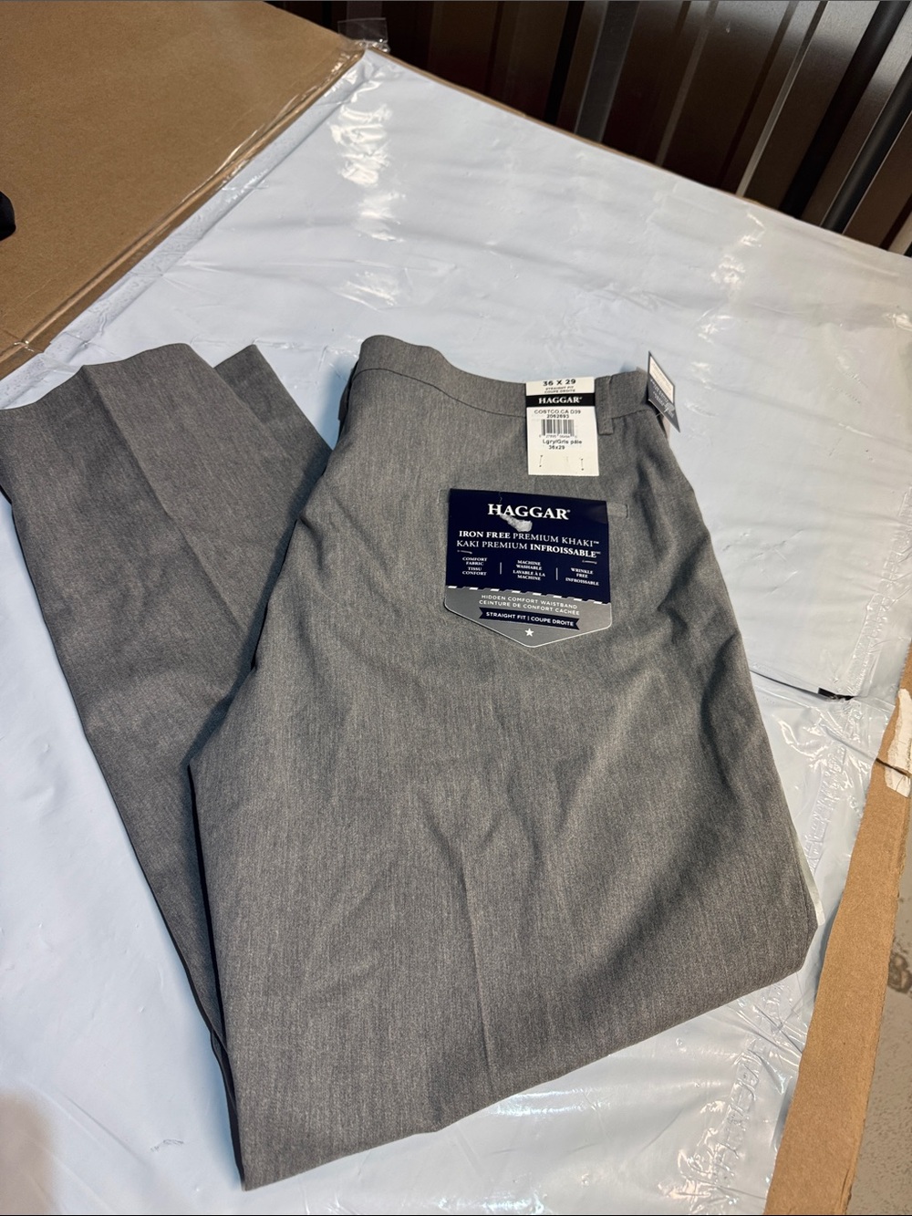 Haggar Men's Gray Dress Pants - Flat Front